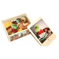 Игровой деревянный набор, деревянные кубики "Крокодил Гена и Чебурашка"